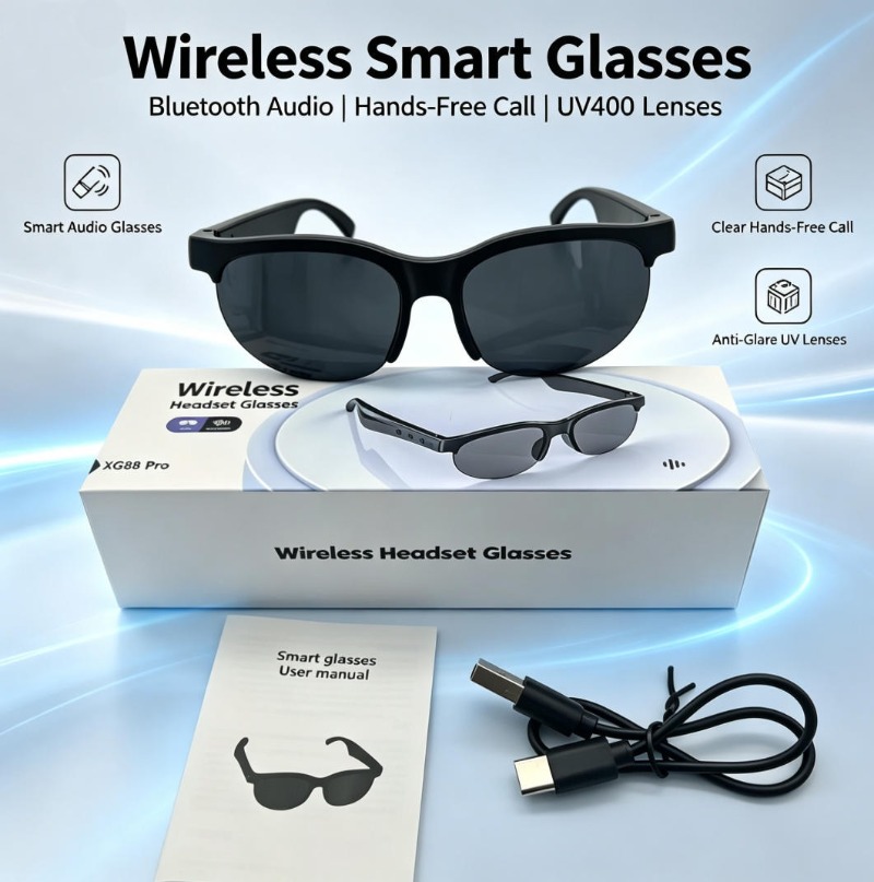 Kacamata Pintar Bluetooth, Pem - Smart Glasses Lens ulasan dan harga